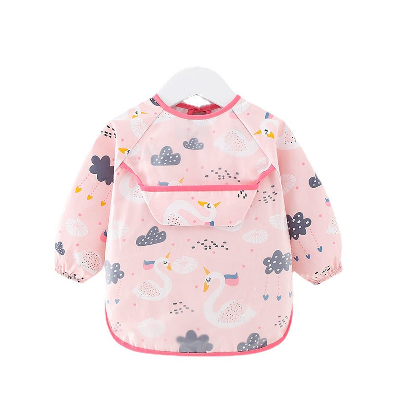 Miniatura: Waterproof Cotton Bib for Kids - Long Sleeve Feeding Apron