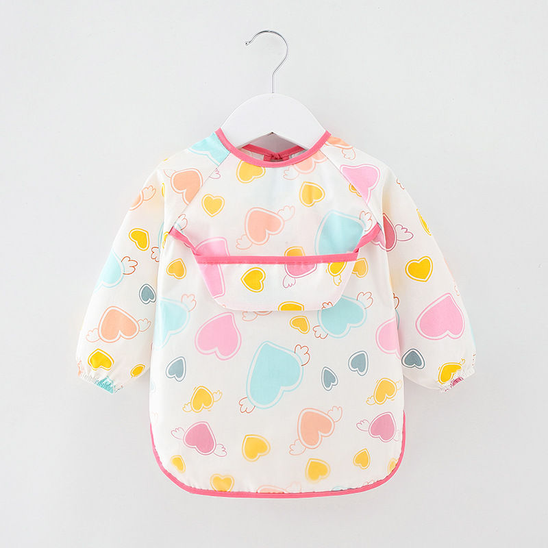 Miniatura: Waterproof Cotton Bib for Kids - Long Sleeve Feeding Apron