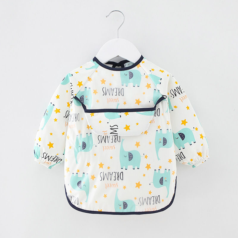 Miniatura: Waterproof Cotton Bib for Kids - Long Sleeve Feeding Apron