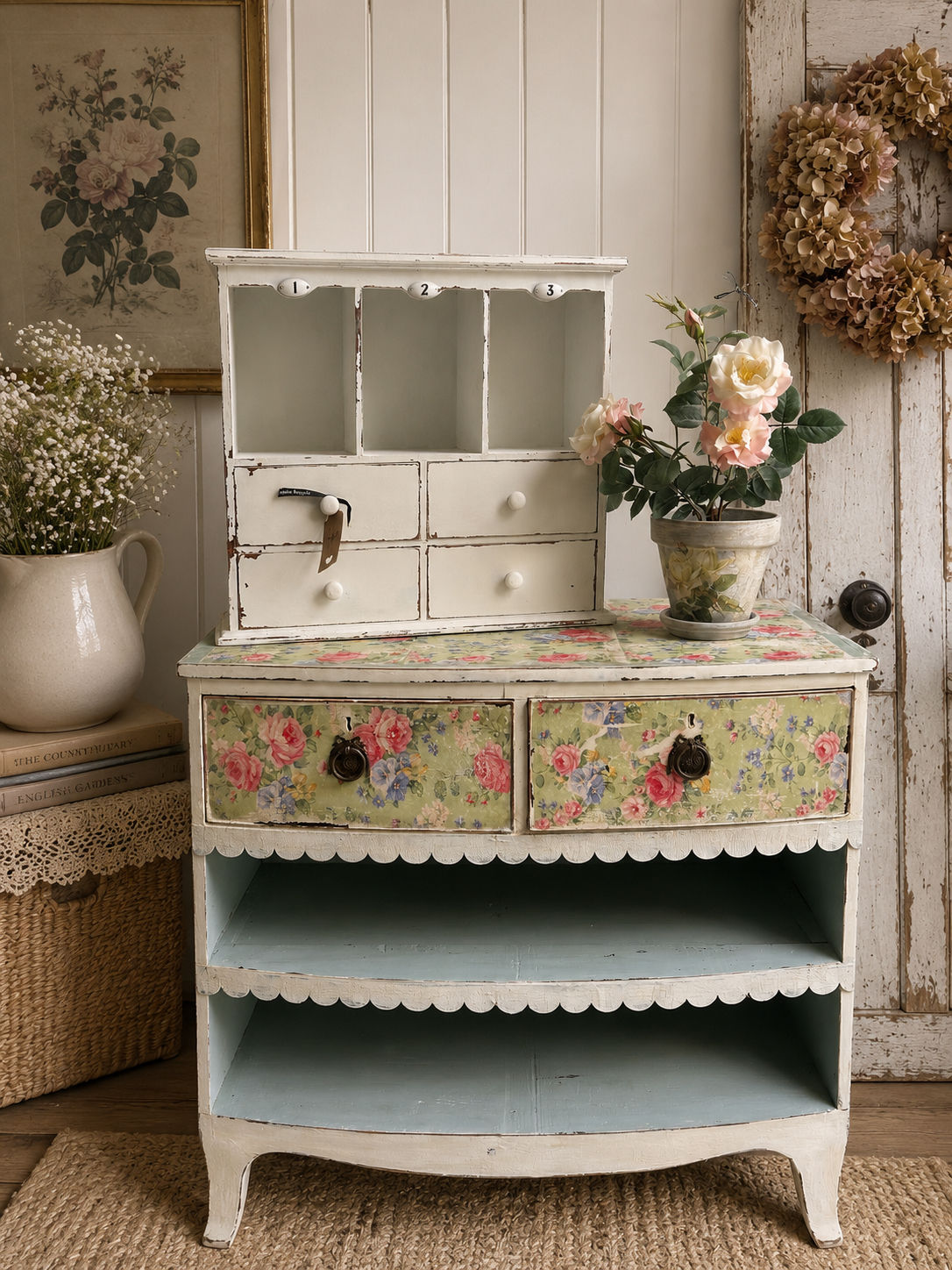 Vintage Floral Cupboard