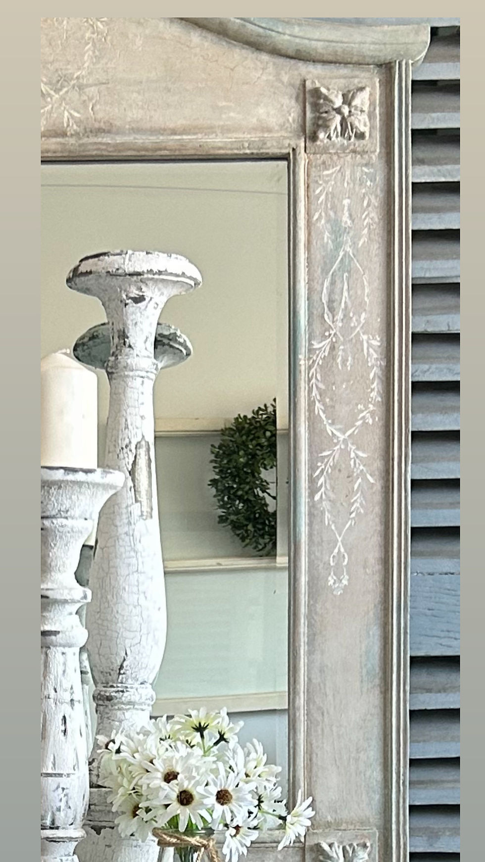 Thumbnail: Vintage French Provincial Mirror & Cabinet Set 