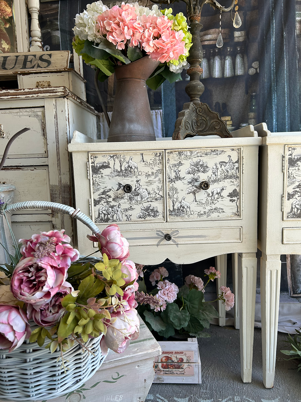 Thumbnail: 2 x Toile French Style Bedsides