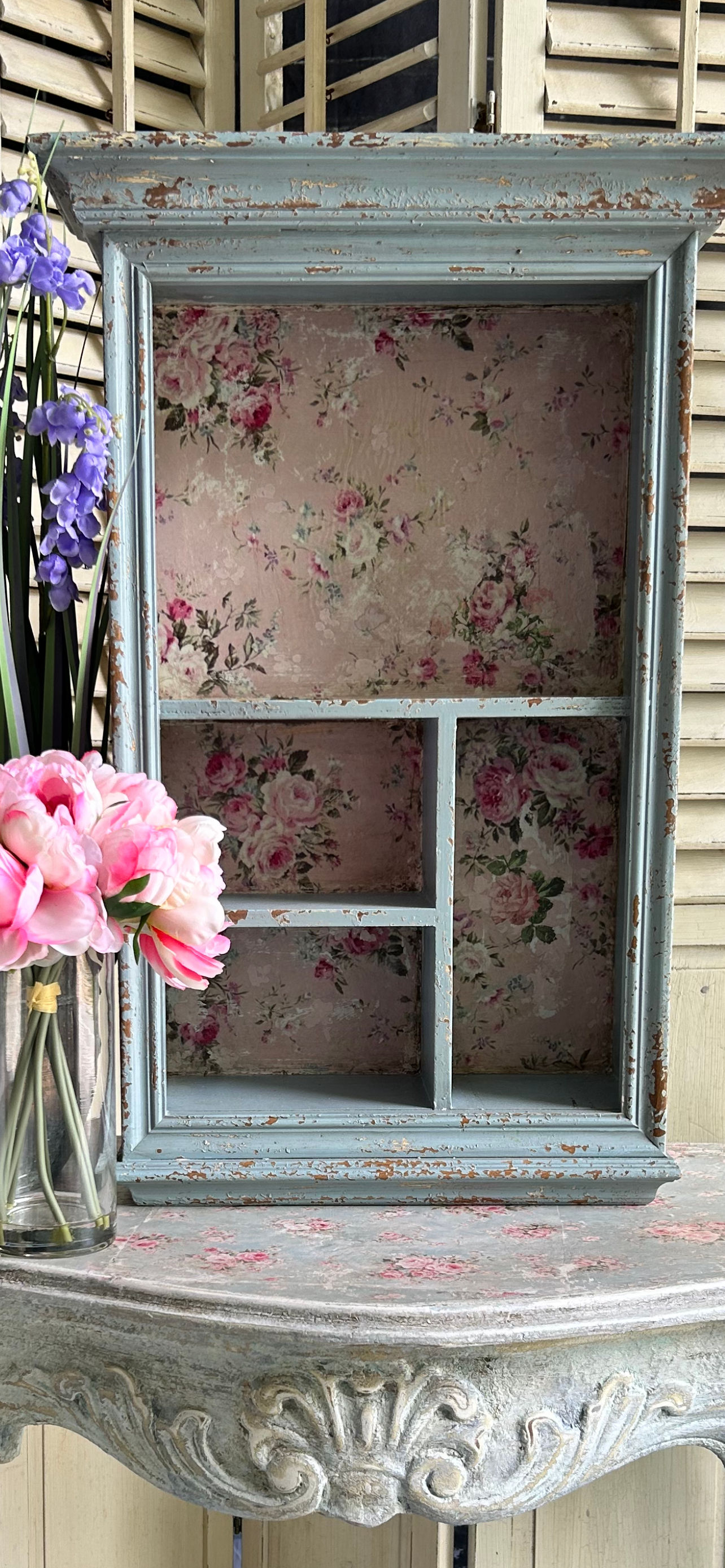 Vintage Floral Display Cabinet
