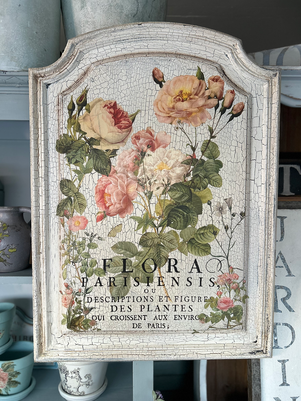 Thumbnail: “Flora Parisienis” – Botanical Rose Panel with Crackle Finish
