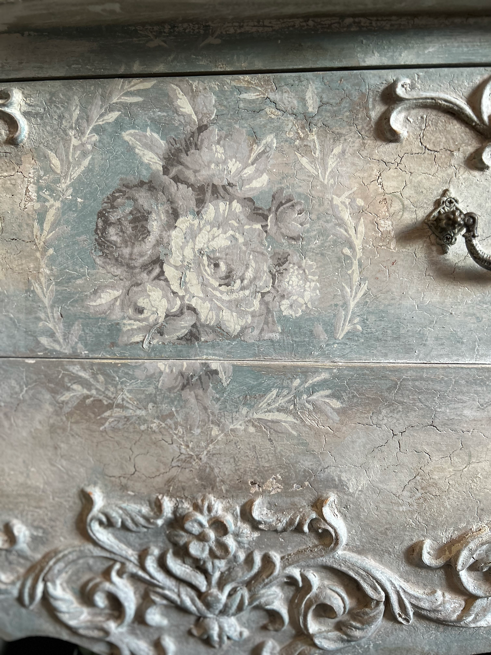 Thumbnail: Vintage French Provincial Mirror & Cabinet Set 