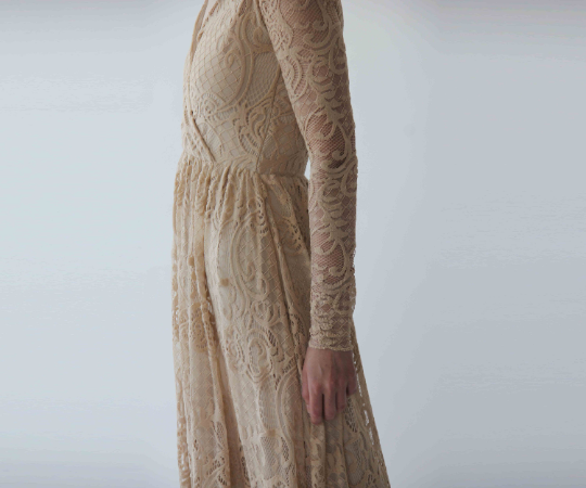 Thumbnail: Golden  Lace Bohemian Dress #1233