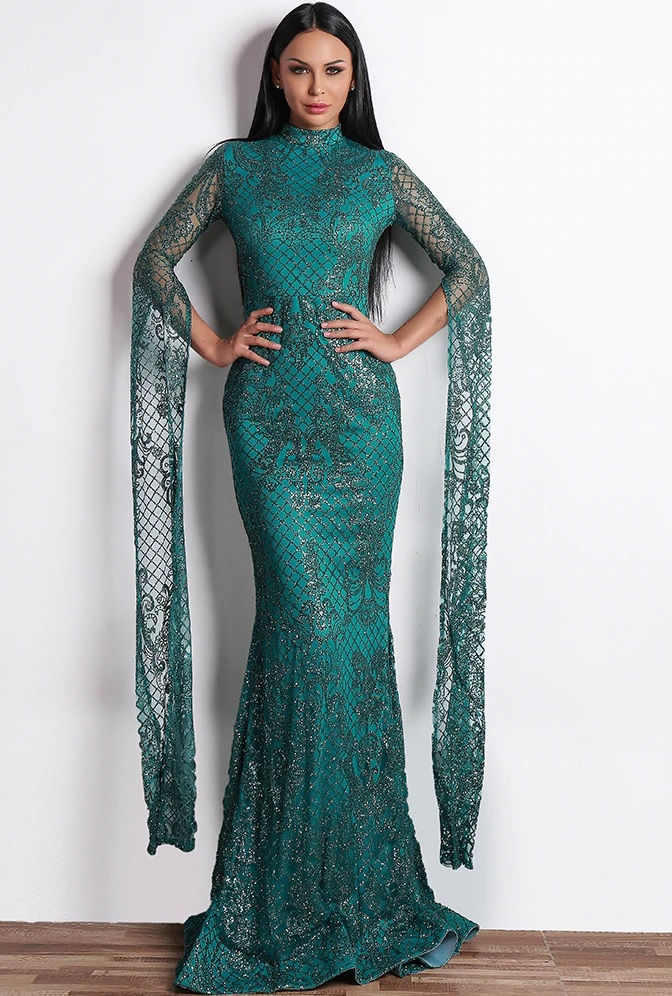 Thumbnail: High Neck Evening Gown