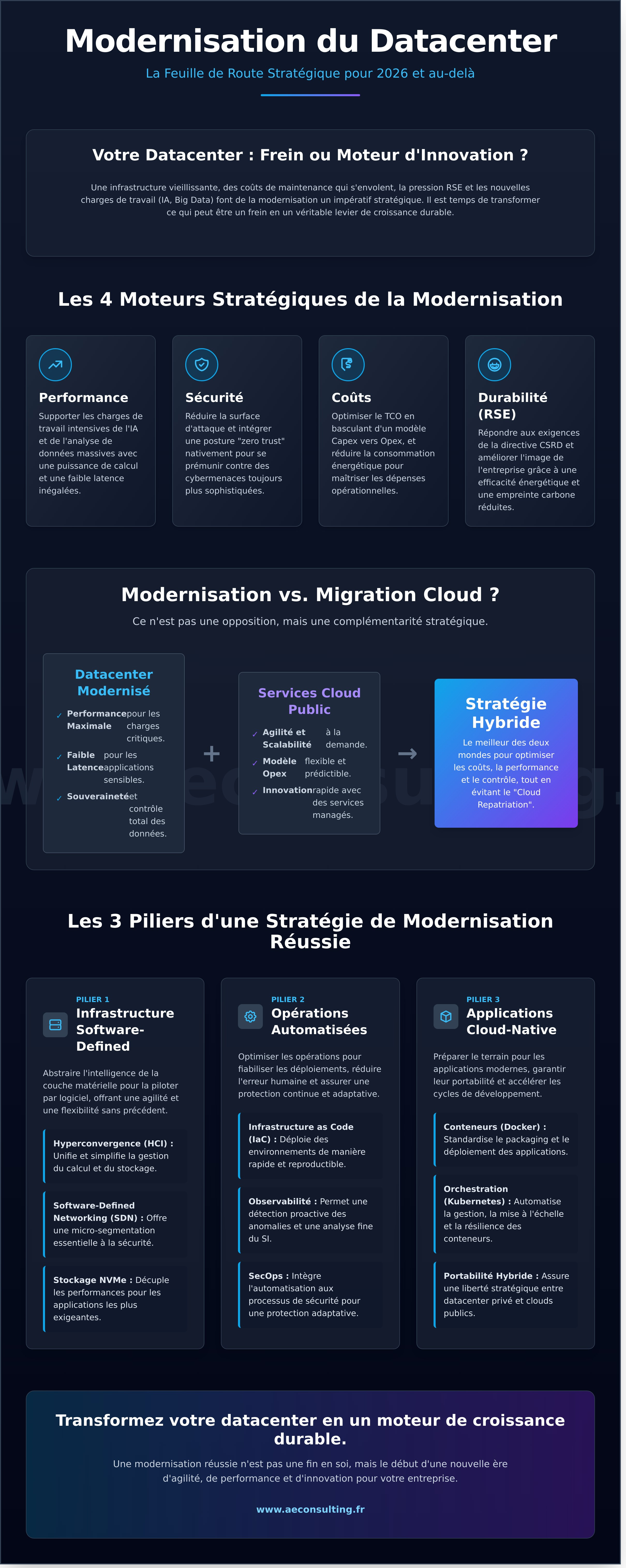 Modernisation datacenter infographic - visual guide