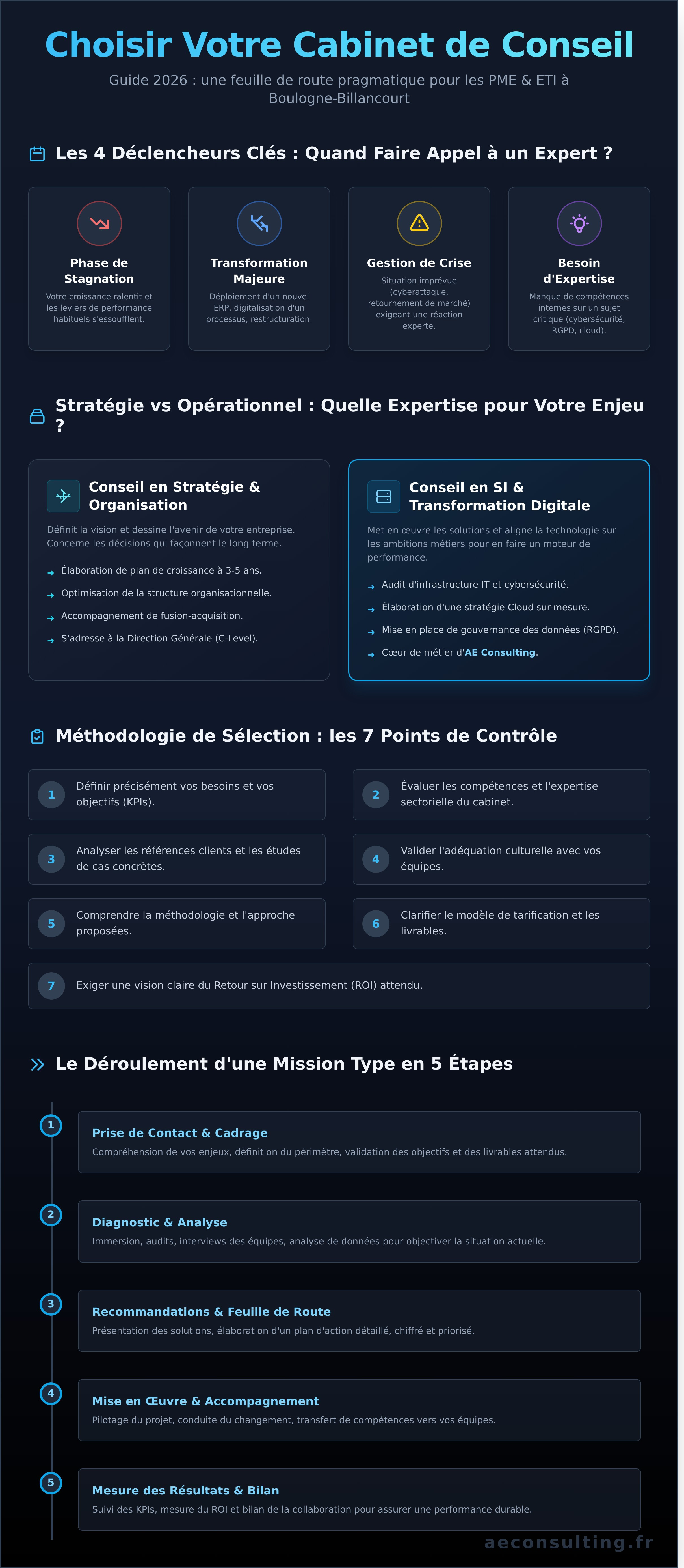 Cabinet de conseil infographic - visual guide