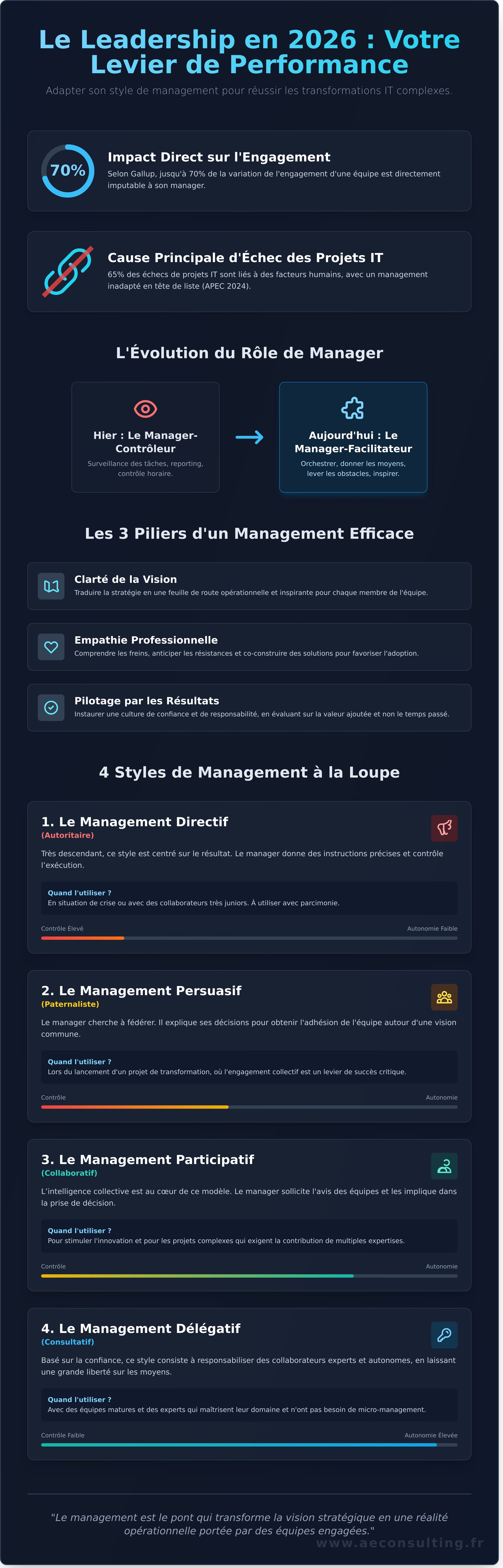 Style de management infographic - visual guide