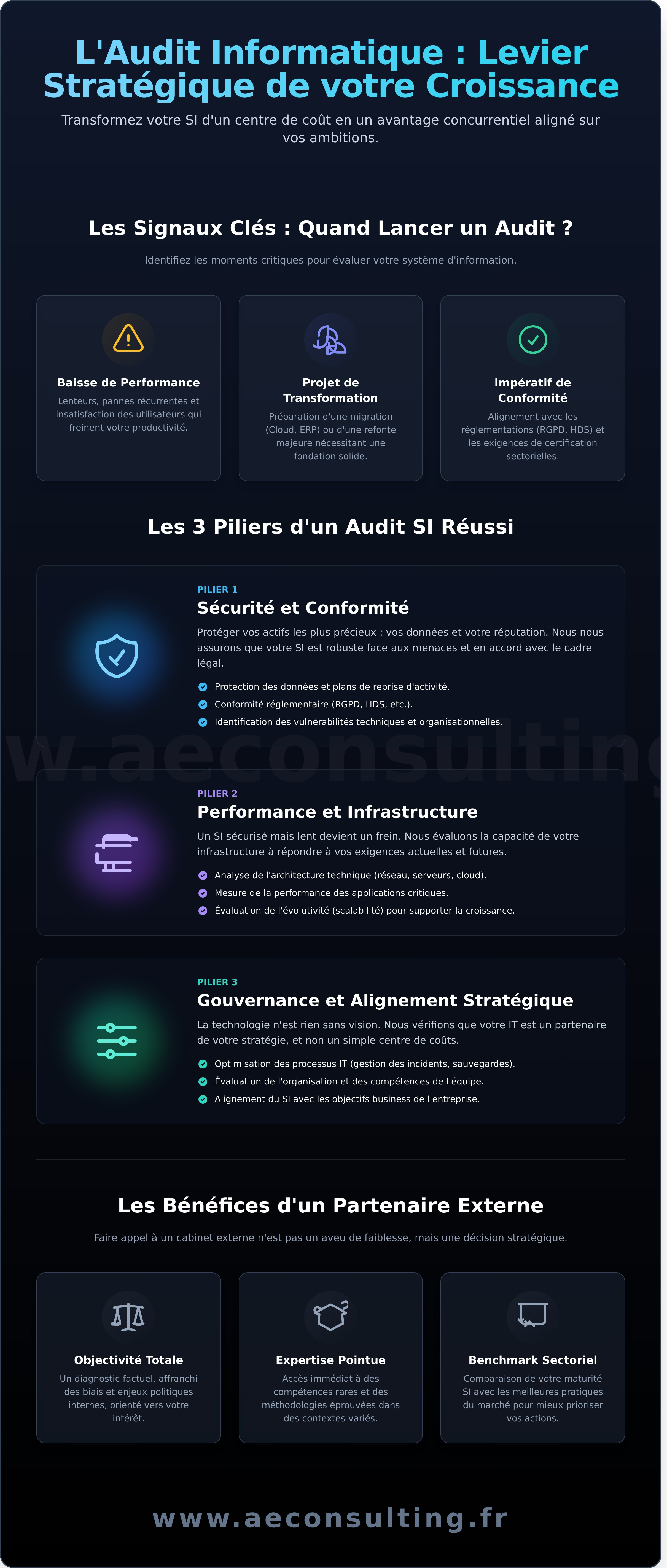 Cabinet d'audit informatique infographic - visual guide