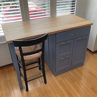Custom island with solid maple countertop.