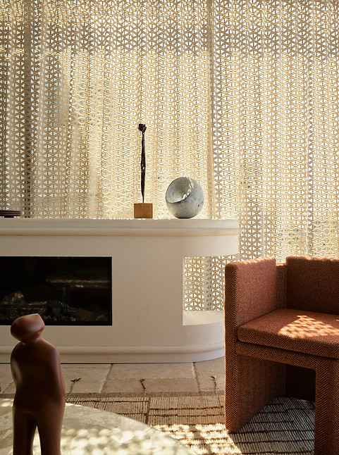 modern timeless living room with integrated fireplace and european stone tiles sydney interior design the carlisle tamarama