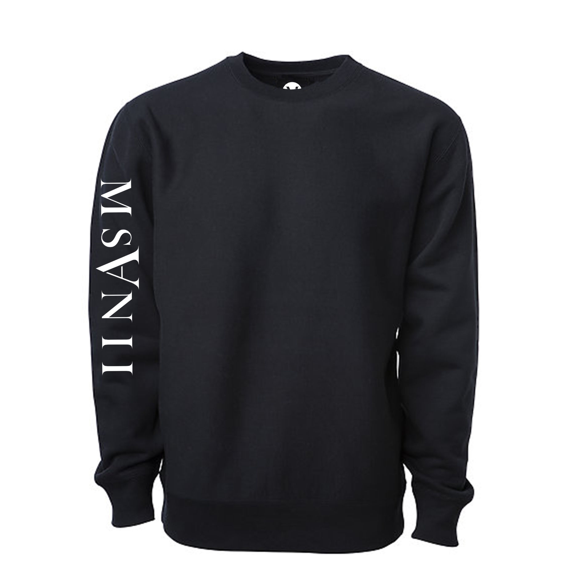 MSANII BLACK LOGO CREWNECK