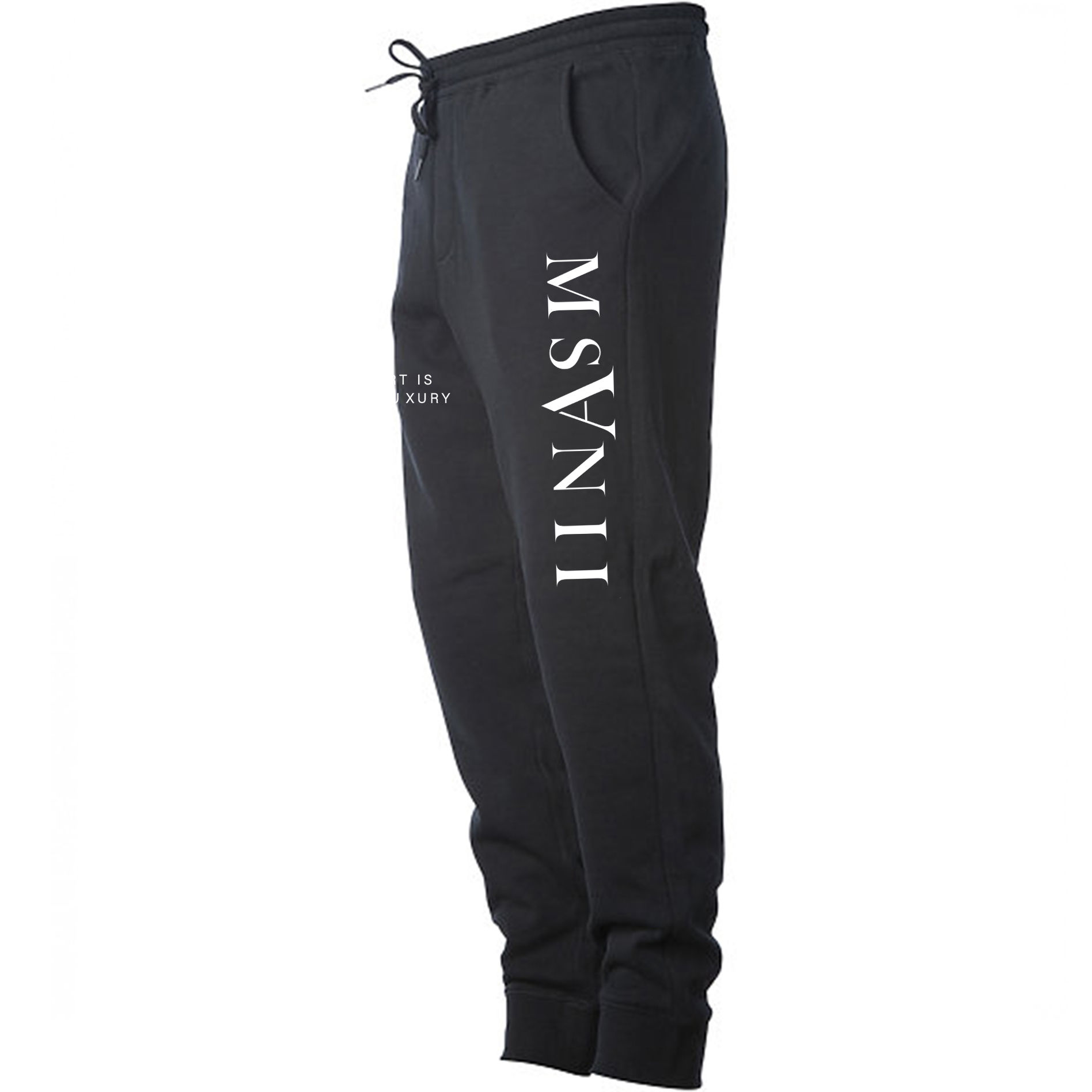 MSANII BLACK LOGO JOGGERS