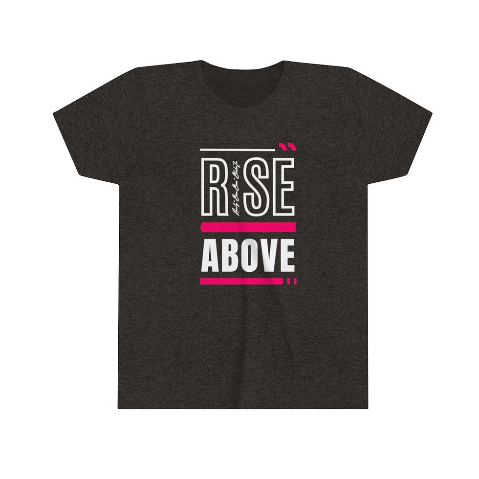 Thumbnail: Pink logo Rise Above Youth Short Sleeve Tee