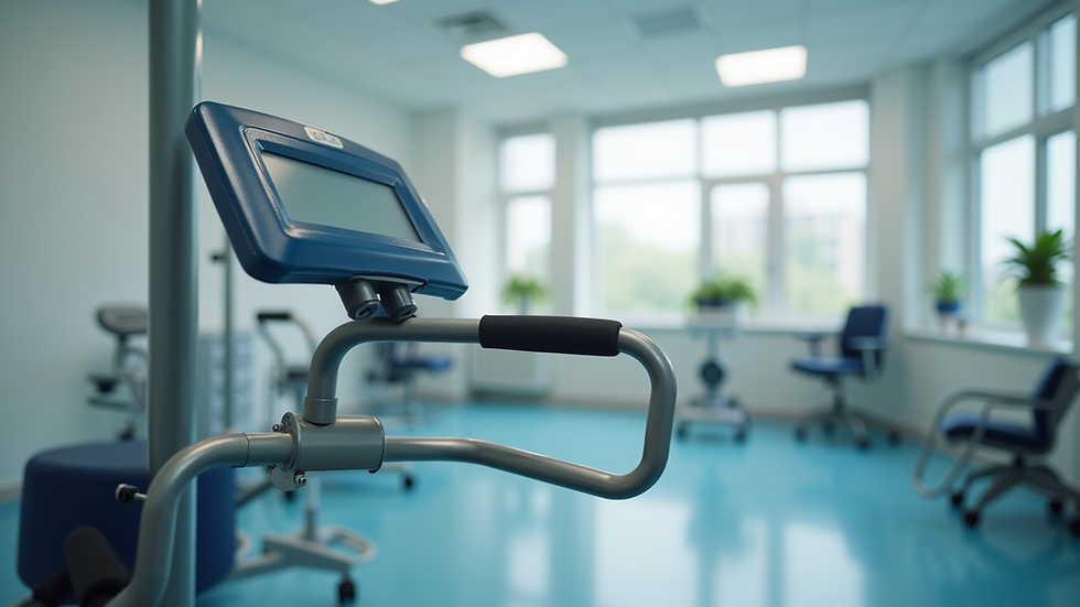 close-up view of physiotherapy equipment in a clinic