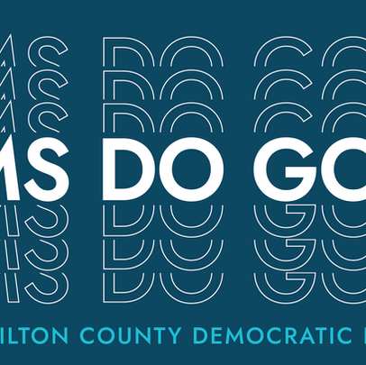 Design featuring the words "Dems do good."