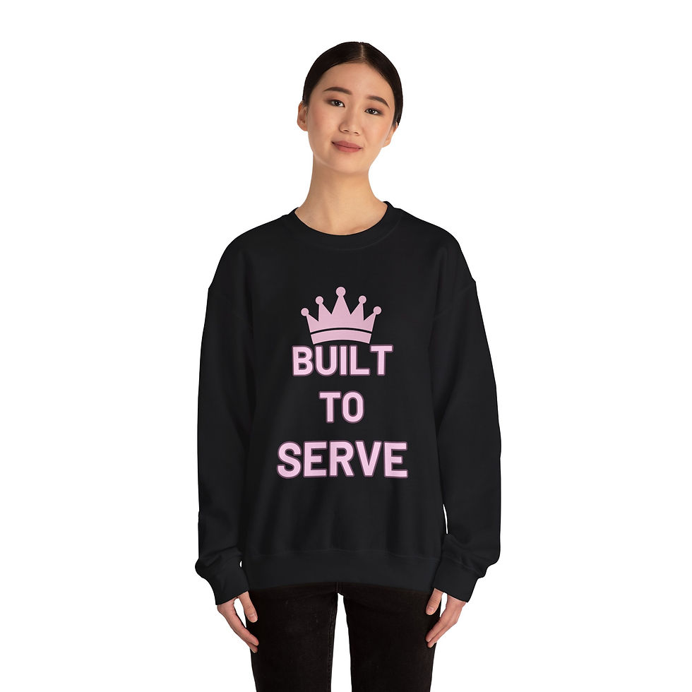 Thumbnail: Built to Serve, Cozy Crewneck, Faith Based Apparel, Casual Wear, Fall Fashion