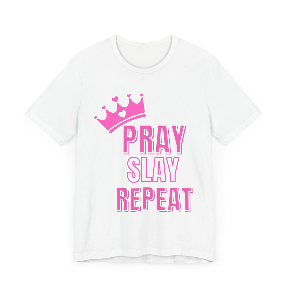 Thumbnail: Pray Slay Repeat Tee - Empowering Unisex Jersey T-Shirt