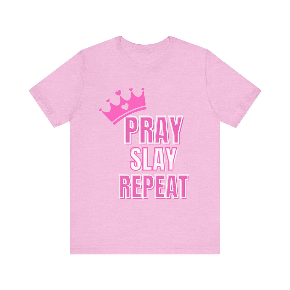 Thumbnail: Pray Slay Repeat Tee - Empowering Unisex Jersey T-Shirt
