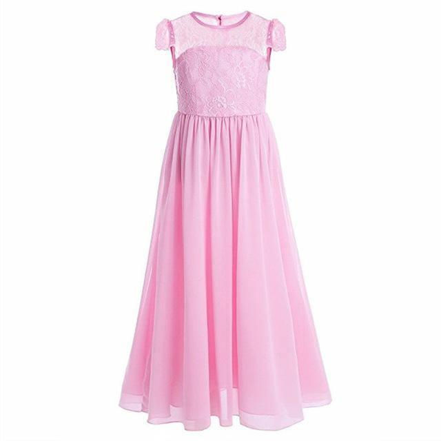 Thumbnail: Princess European Short Sleeve Lace Flower Dress