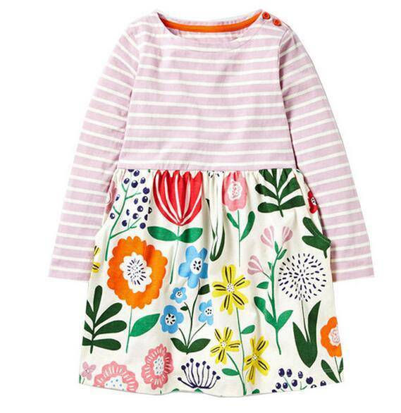 Thumbnail: Unicorn Girls Long Sleeve Dress Kids Clothes