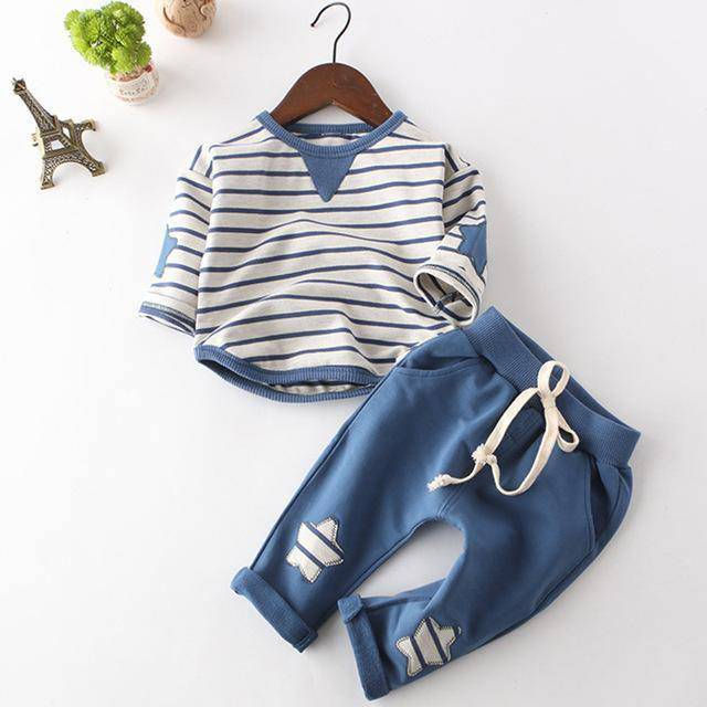 Thumbnail: Stylish Long Sleeve Appliqué T Shirt Pants Clothing