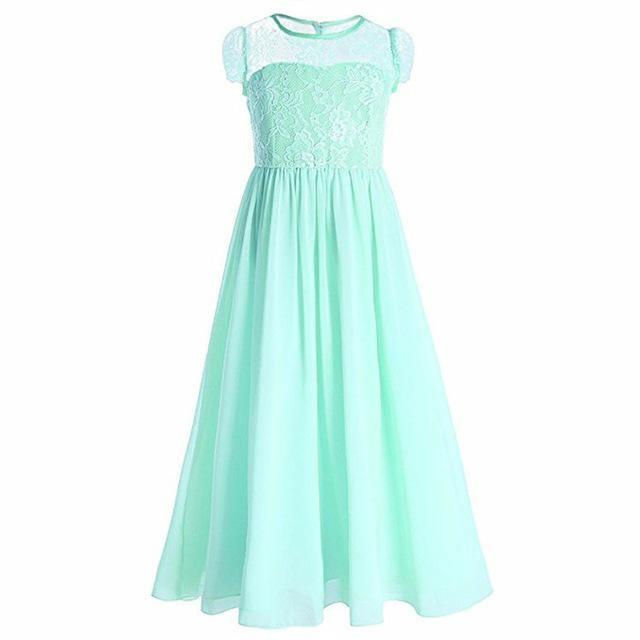 Thumbnail: Princess European Short Sleeve Lace Flower Dress