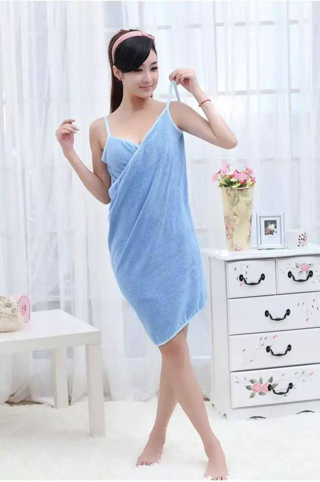 Thumbnail: Multi-functional Towel Women Bath Robes Wearable Towel Dress