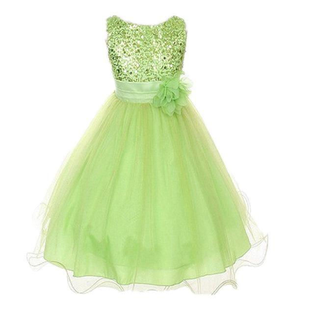 Thumbnail: Summer girls party  flower ball gowns dress