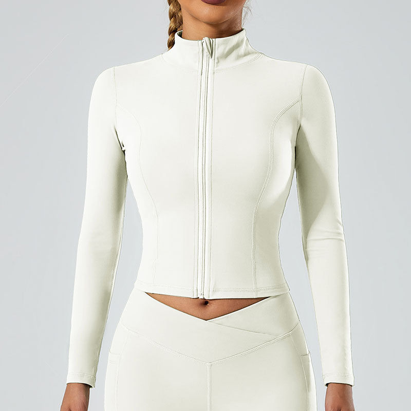 Thumbnail: Women Top Zip-Up Long Sleeve Sports Jacket Slim Fit Activewear