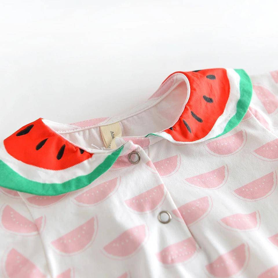 Thumbnail: Cute Baby Girls Print Melon Collar Bodysuit