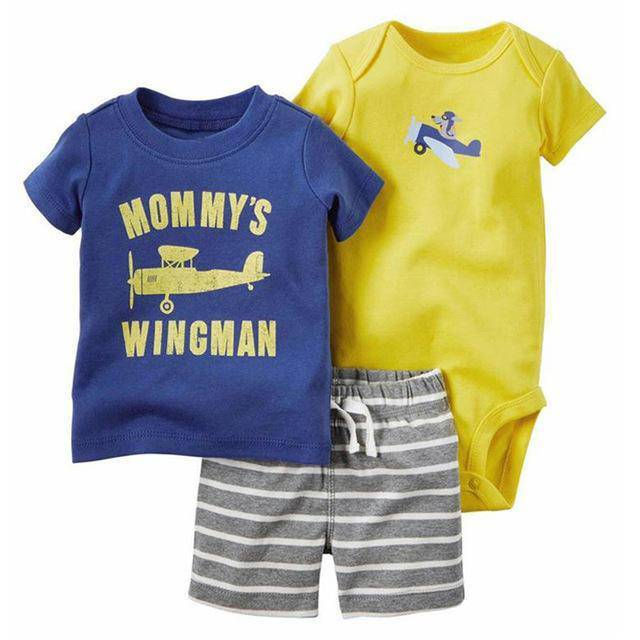 Thumbnail: Baby Sets T Shirt Short Romper Outfit