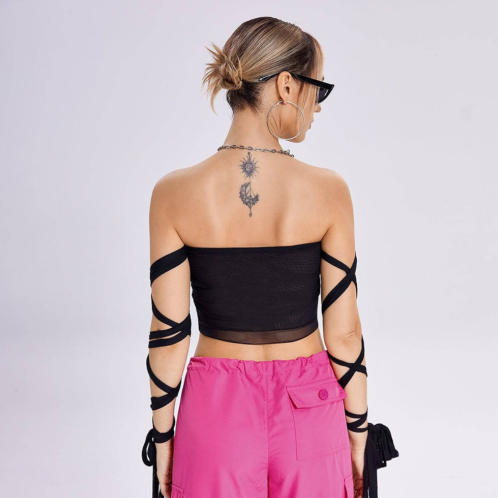 Thumbnail: Womens Elastic Cross Arm Solid Straps Tank Slim Top