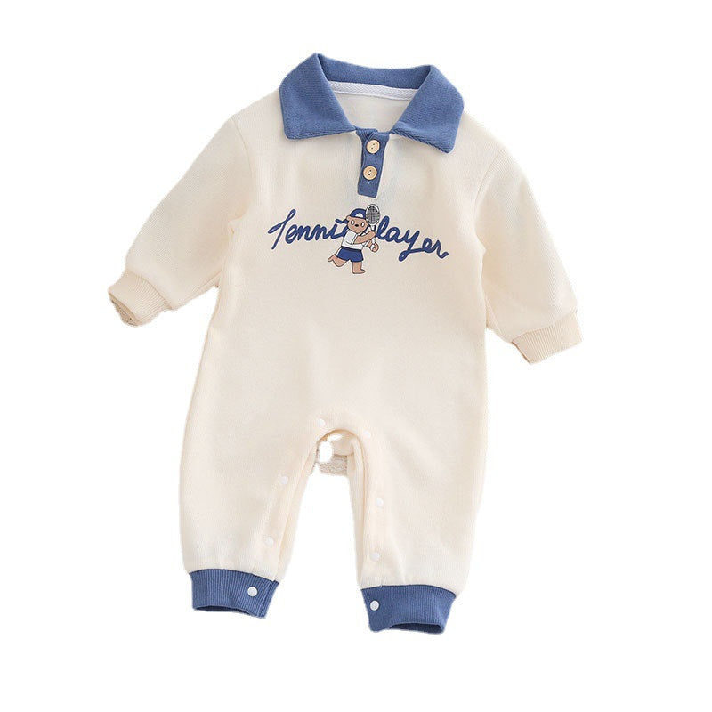 Thumbnail: 2-Piece Baby Romper Tennis Player Long Sleeve Cotton Outfit
