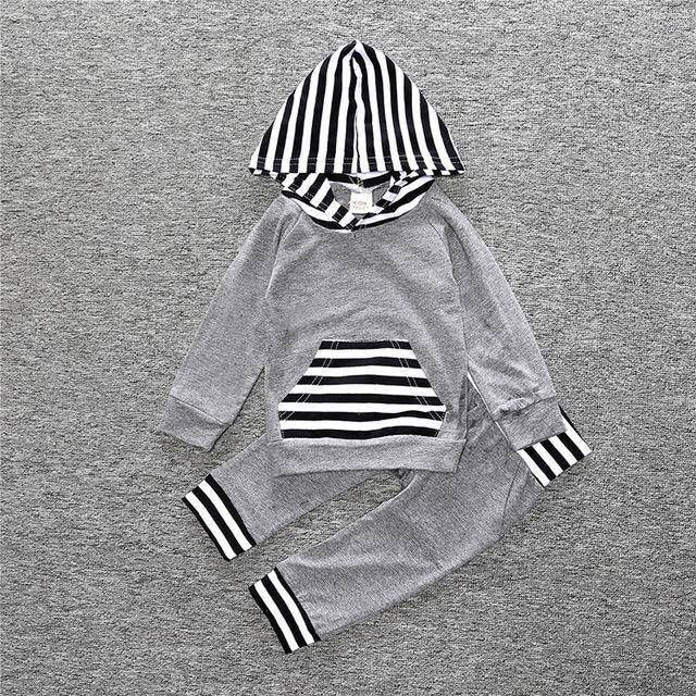 Thumbnail: New Baby Unisex Long Sleeve Hooded Tops Floral pants