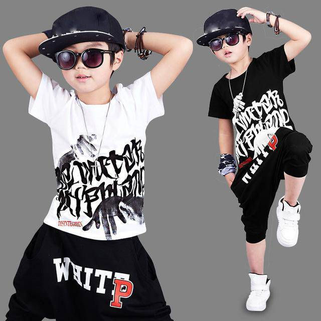Thumbnail: Printed Baby Boys T Shirt Hip Hop Pants