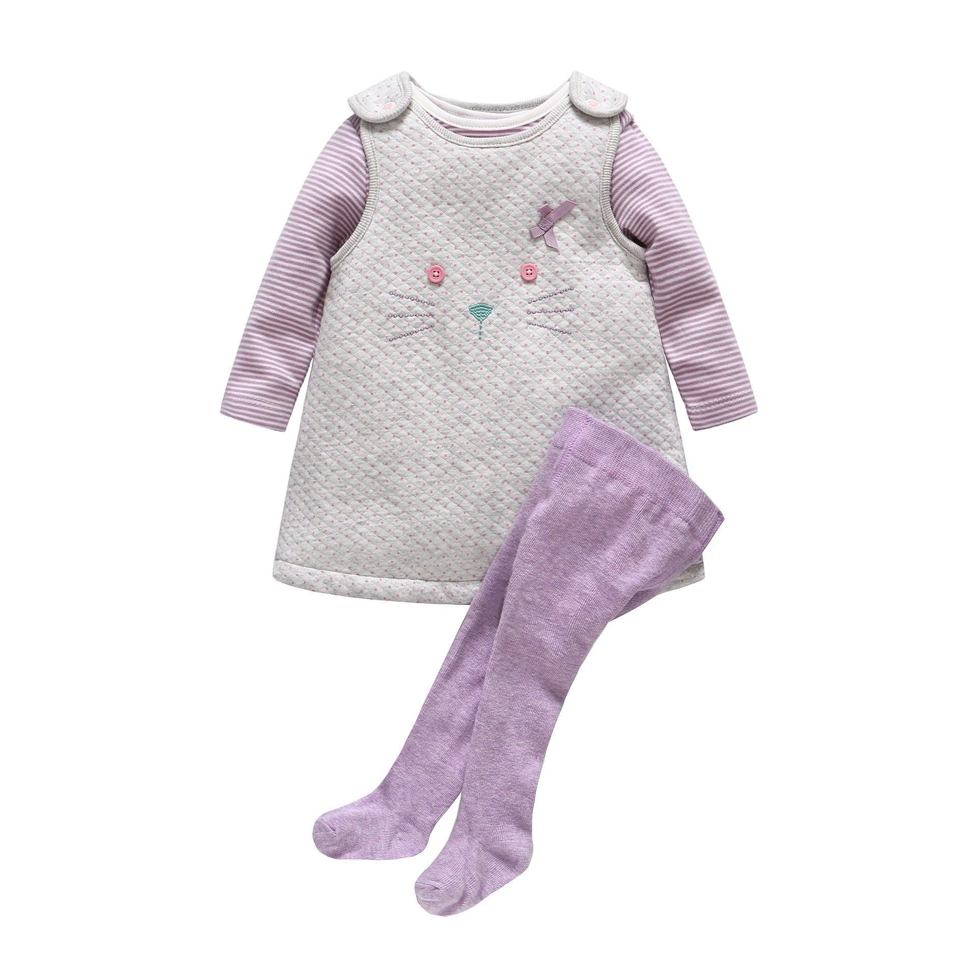 Baby Girl Thick Cat Dress Pantyhose Romper