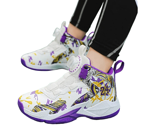 Thumbnail: Kids Sneakers Non-slip Basketball Rotary Buttons Sports Shoes