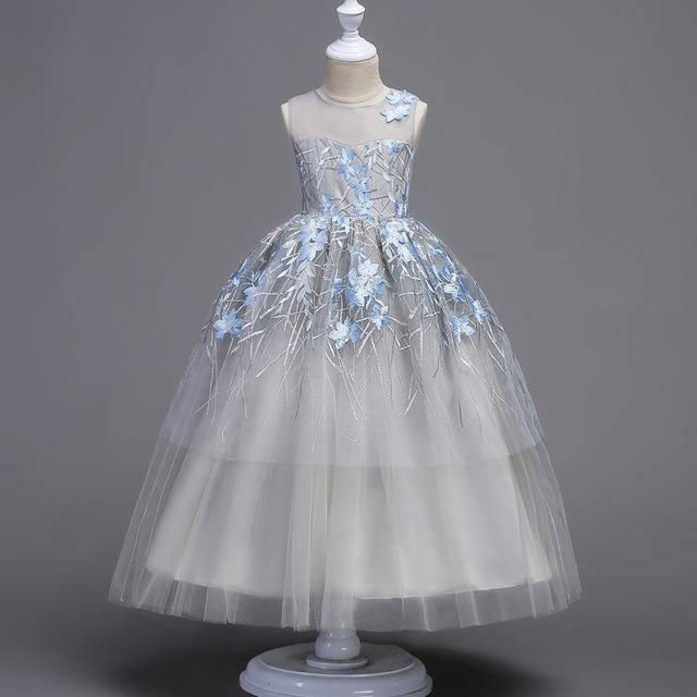 Thumbnail: Embroidered sleeveless princess birthday party dress