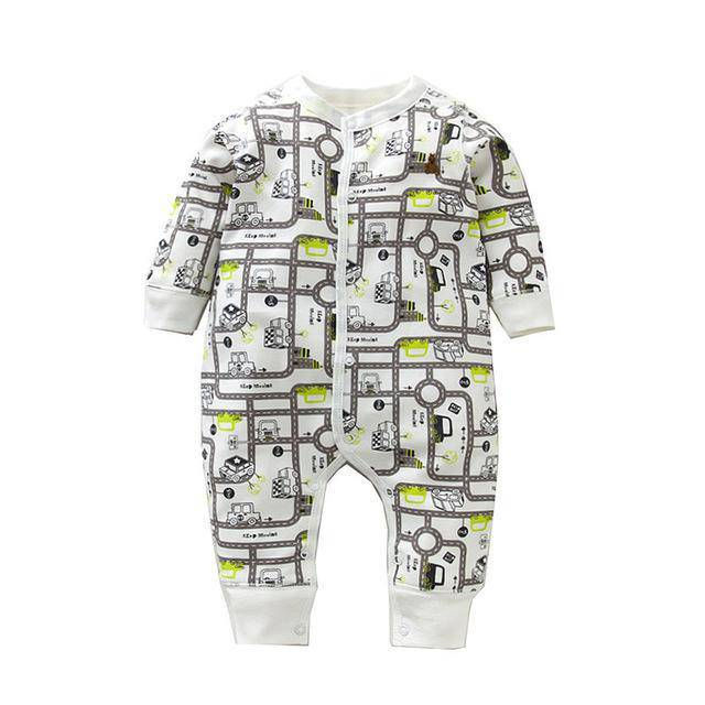 Thumbnail: Newborn Baby Boy Girl Cartoon Car Romper