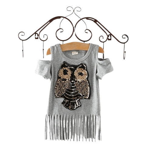Thumbnail: Kids Girls T Shirt Sleeve Top Owl Summer Clothes