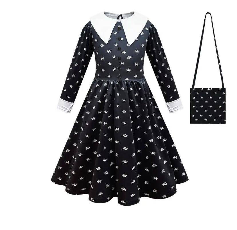 Thumbnail: Addams Wednesday Uniform Cosplay Costume Dress