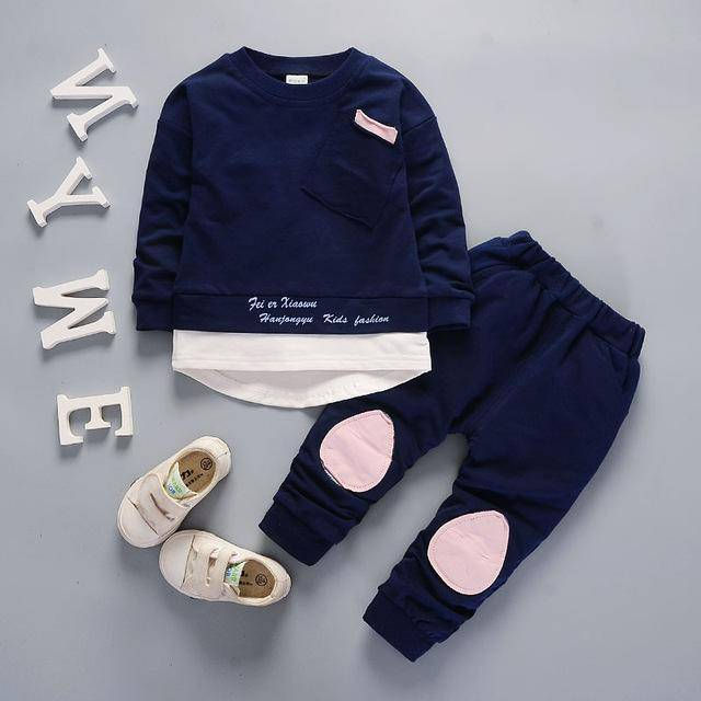 Thumbnail: Autumn Kid Boys Girls T Shirt Pant Suits
