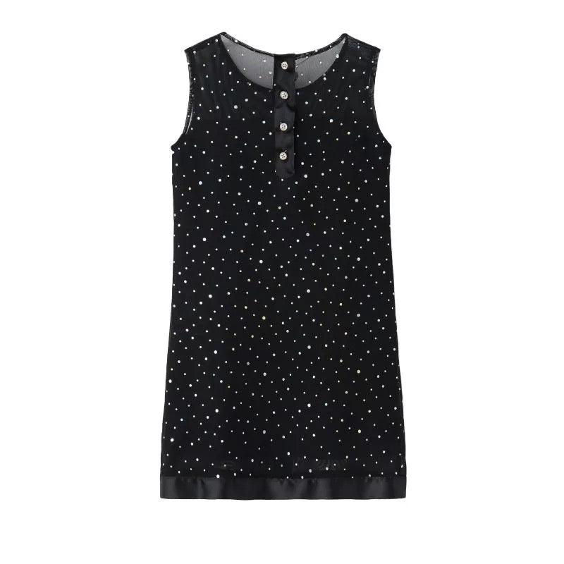 Thumbnail: Black Cute Bowknot Sequined Dress For Girls