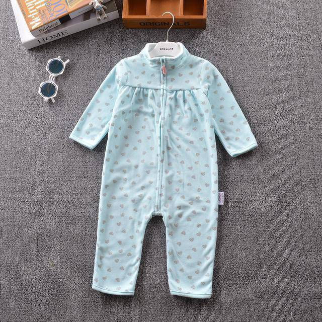 Thumbnail: Newborn Baby Unisex Jumpsuit Pajamas Collar Fleece Clothes