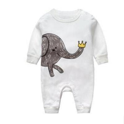 Thumbnail: Baby Boy Cartoon Romper Long Sleeve Cotton Striped Jumpsuit