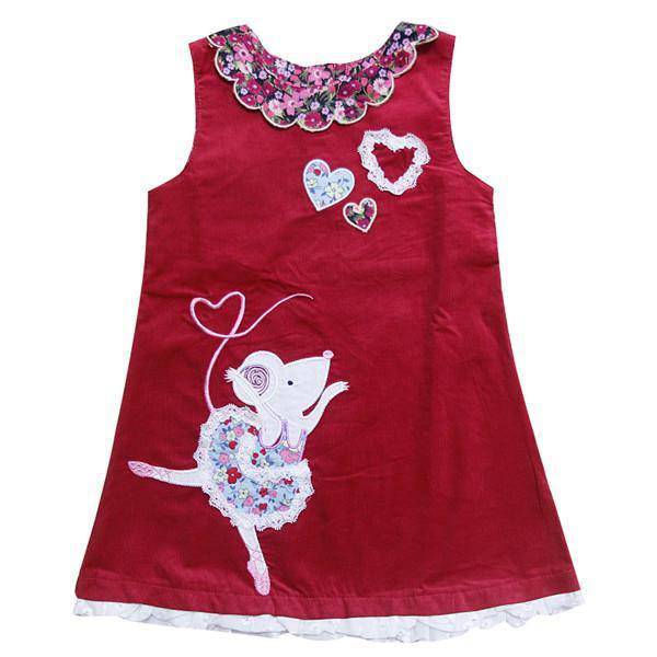 Thumbnail: Infant Baby Girls Embroidered Dance Rabbit Dress