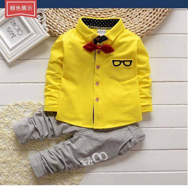 Thumbnail: Kid Boys Sport suits Bowtie Shirt Pants Outfit